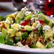 CHOPPED APPLE SALAD WITH TOASTED WALNUTS, BLUE CHEESE AND POMEGRANATE VINAIGRETTE