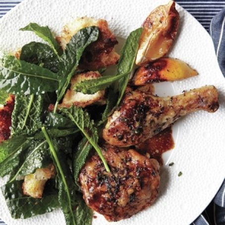 Chicken- Herb-Crusted Chicken With Kale and Pan-Dripping Croutons