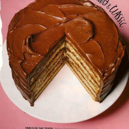 Yellow Layer Cake with Chocolate-Sour Cream Frosting