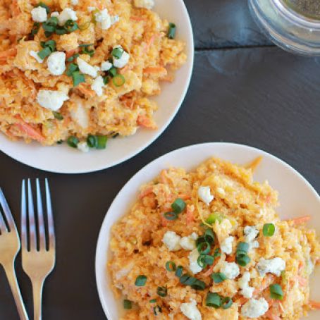 Buffalo Chicken Quinoa with Broccoli