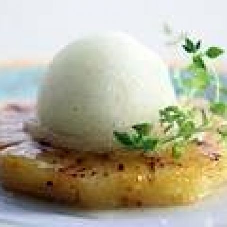 Roasted Pineapple with Thyme-Ginger Ice