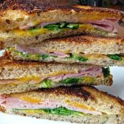 Grilled Black Forest Ham and Cheddar Cheese Sandwich