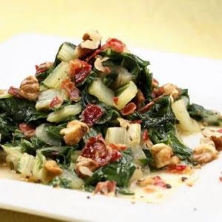 Chard with Pancetta and Wallnuts