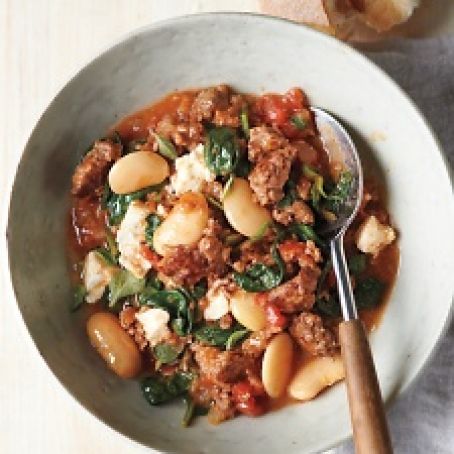 Lamb and Bulgar Stew with White Beans