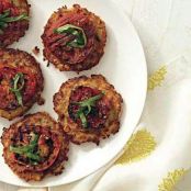 Skillet Corn Fritters with Grilled Tomato Toppers