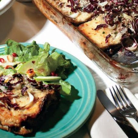 Pancetta and Taleggio Lasagna with Treviso