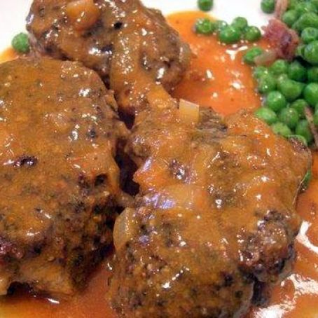 Peppercorn Pork With Dijon Cider Sauce