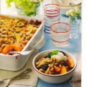 Blackberry-Peach Cobbler with Praline-Pecan Streusel