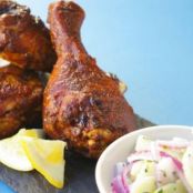 Tandoori Drumsticks with Cucumber Salad