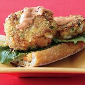 OPEN FACED CRAB BURGERS w/RRP DRESSING