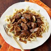 Steak Tips with Peppered Mushrooms