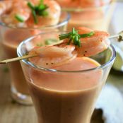 Shrimp Bisque Shooters with Sherry & Brandy