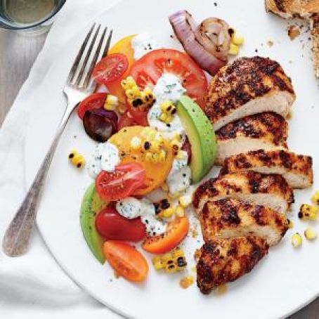 Grilled Chicken with Tomato-Avocado Salad