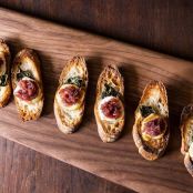 Toasted Goat Cheese Crostini with Red Onion Jam