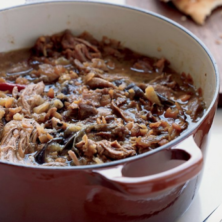 Iraqi Lamb and Eggplant Stew with Pitas