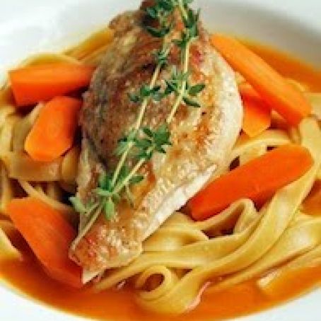 SPRING CHICKEN BREASTS  w/CARROT BROTH