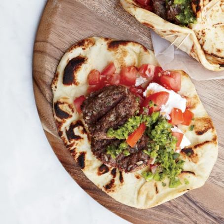 Lamb Burgers with Green Harissa
