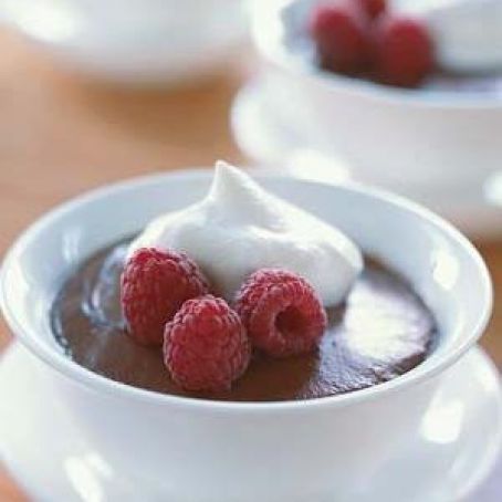 Chocolate-Cinnamon Pudding With Raspberries