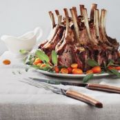 Crown Roast of Pork with Chestnut-Rye Stuffing