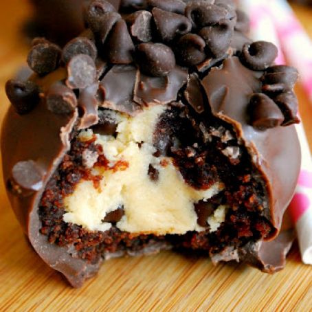 Chocolate Chip Cookie Dough Brownie Bombs