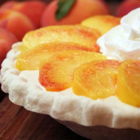 Fresh Peach (or Strawberry) White Chocolate French Silk Pie