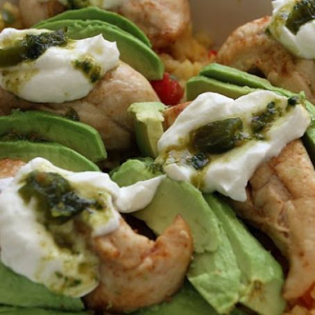 Mexican rice with Chorizo sausage in cream