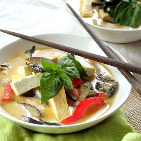 Thai Red Curry with Tofu and Eggplant