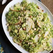 Shaved Brussels Sprouts Salad with Apples, Hazelnuts & Brown Butter Dressing