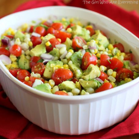 CORN, AVOCADO, AND TOMATO SALAD
