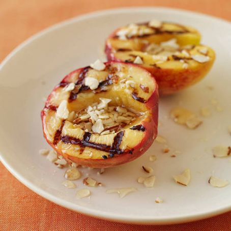 Grilled Peaches with Almonds & Honey