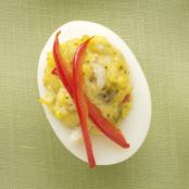 Slim Crab Cake Deviled Eggs