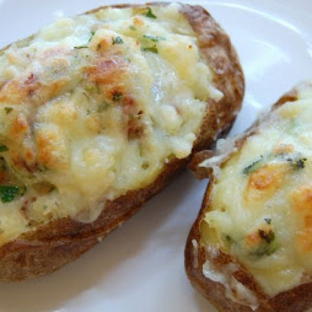 Andouille and White Cheddar Over-Stuffed Baked Potatoes