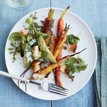 Roasted Carrot and Avocado Salad with Citrus Dressing