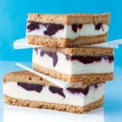 Lemon Ice Cream Sandwiches with Blueberry Swirl