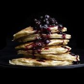 Oatmeal Pancakes with blueberry sauce