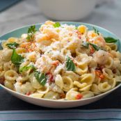 Orecchiette with Shrimp, Pancetta and Fresno Chiles