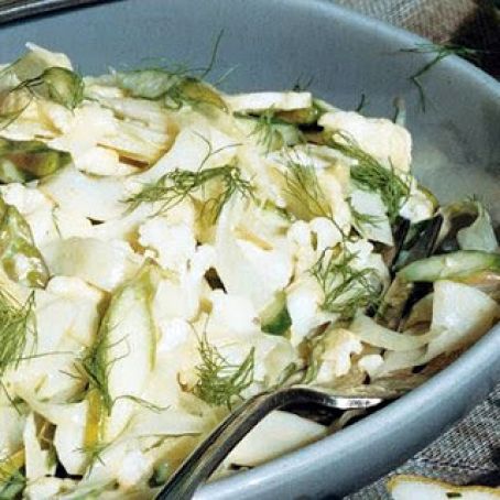 FENNEL, CAULI & ASP SALAD  w/CRMY GARLIC VIN.