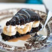 Chocolate Shortcakes with Bananas and Caramel