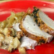 Roasted Pork Loin with Cider and Chunky Applesauce