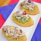 Chicken Salad and Avocado Crostini