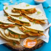 CHICKEN QUESADILLAS WITH GOCHUJANG SAUCE