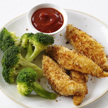 Chicken Fingers With Curried Ketchup