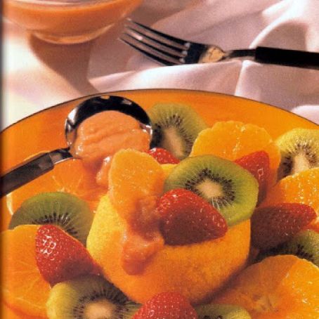 Three Fruit Salad with Papaya Dressing