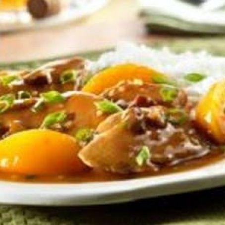 Pork Tenderloin with Peach and Pecan Sauce