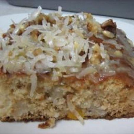 FRUIT COCKTAIL CAKE with Sauce