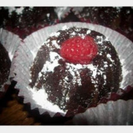 Mini Chocolate Raspberry Rum Cakes