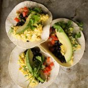 Breakfast Tacos with Spicy Green Onion and Cheddar Scrambled Eggs
