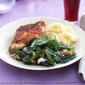 Panfried Chicken with Spinach Salad