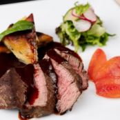 Flat Iron Steak with Red Wine Sauce