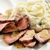 Pan-Seared Strip Loins with Cashel Blue Sauce